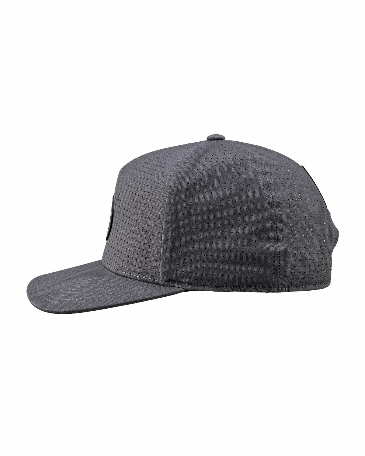 Black Clover Dark Grey Perforated Flatbrim Hat with Silver Clover