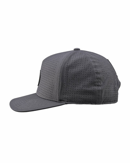 Black Clover Dark Grey Perforated Flatbrim Hat with Silver Clover