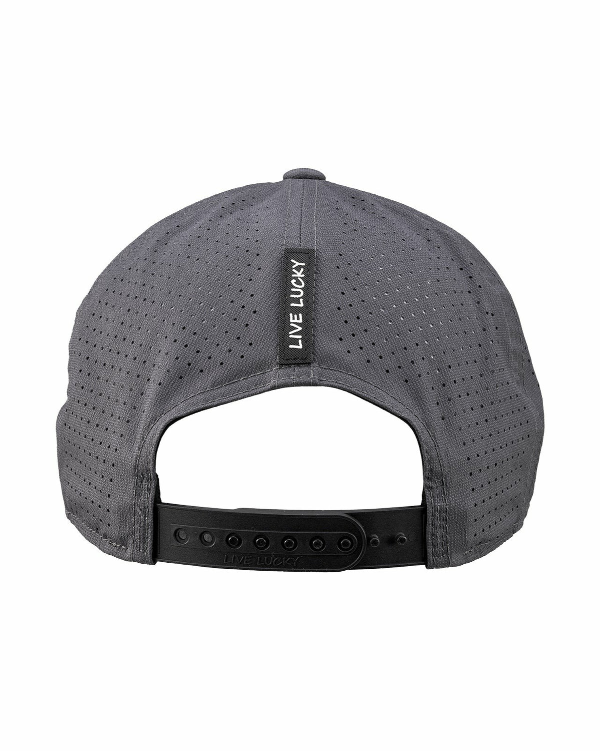 Black Clover Dark Grey Perforated Flatbrim Hat with Silver Clover