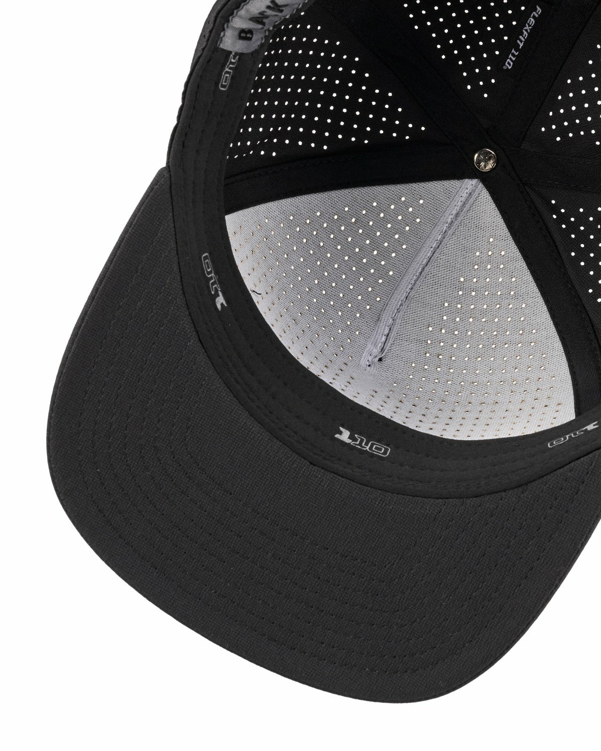 Black Clover Dark Grey Perforated Flatbrim Hat with Silver Clover