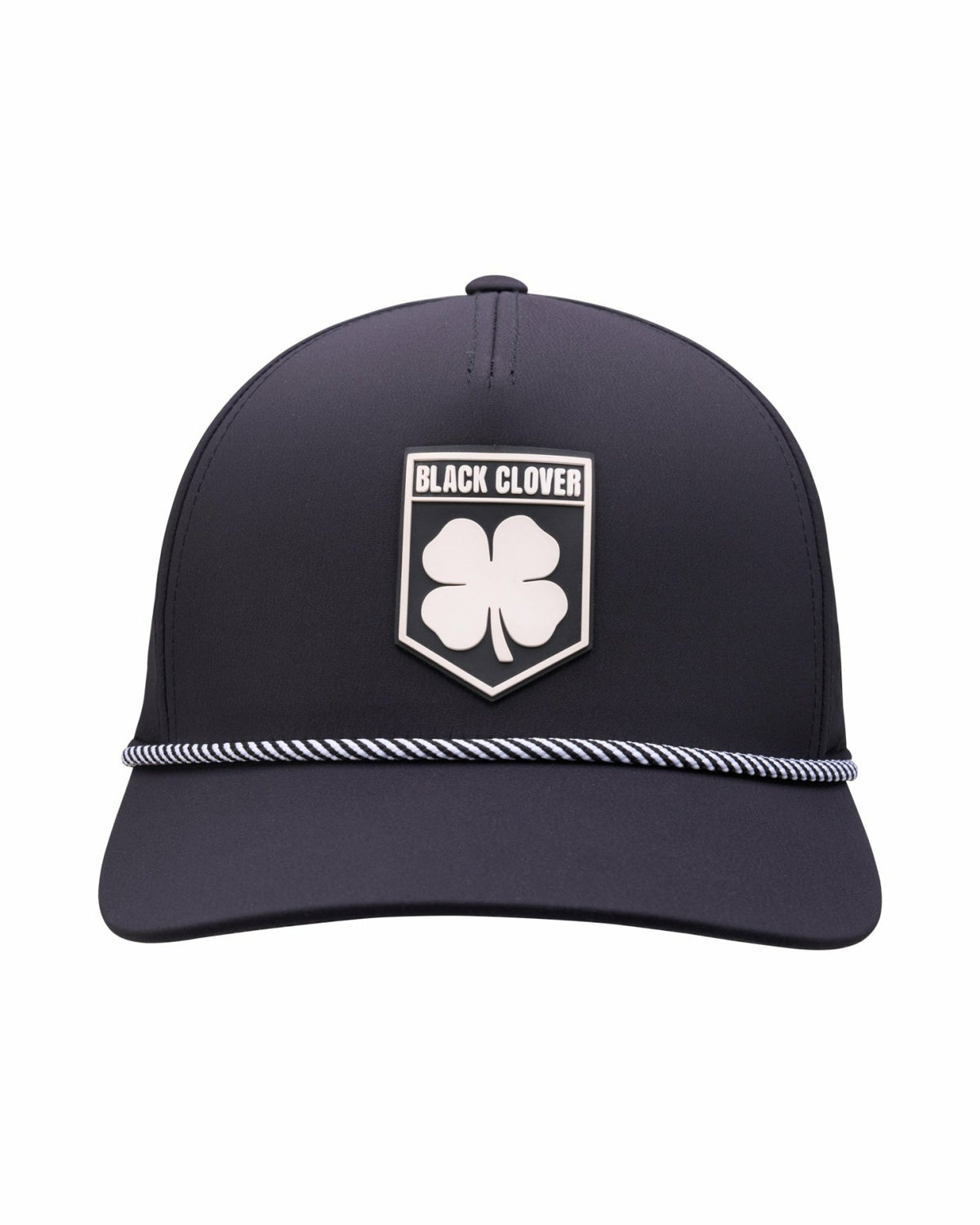 Black Clover Breathable Black Golf Hat with Rope and Patch