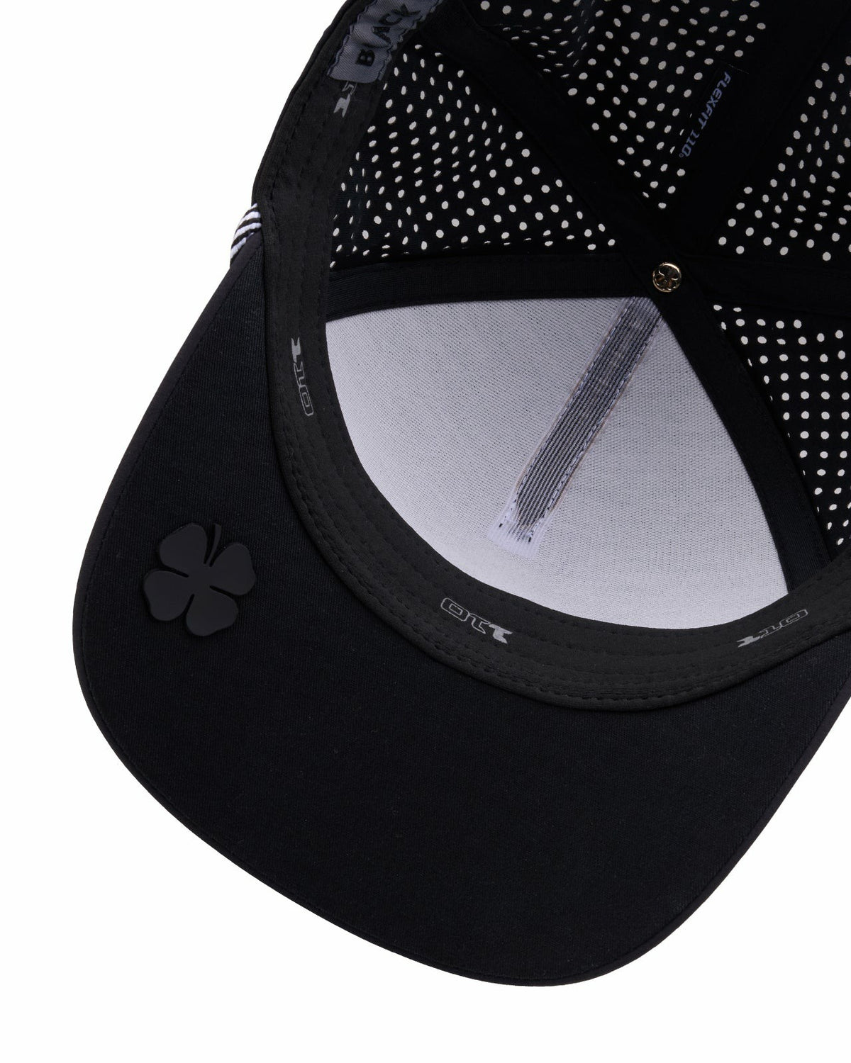 Black Clover Breathable Black Golf Hat with Rope and Patch