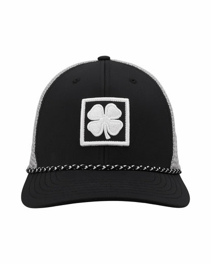 Black Clover Blue and Tan Mesh Golf Hat with Clover Icon