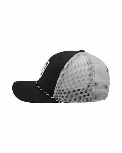 Black Clover Blue and Tan Mesh Golf Hat with Clover Icon