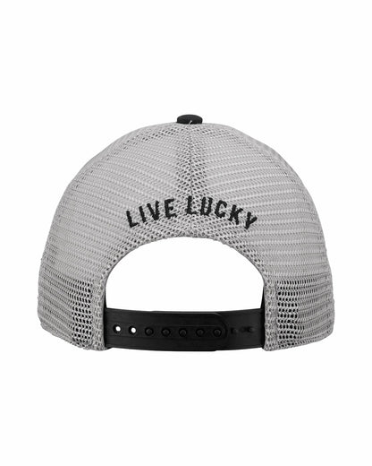 Black Clover Blue and Tan Mesh Golf Hat with Clover Icon