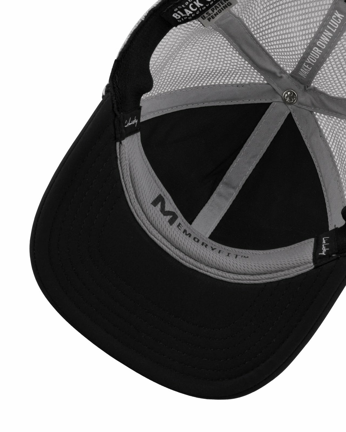 Black Clover Blue and Tan Mesh Golf Hat with Clover Icon