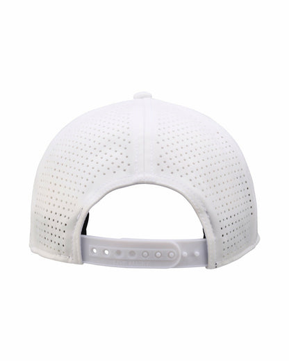 Black Clover Perforated White Golf Hat with Chrome Clover and Rope