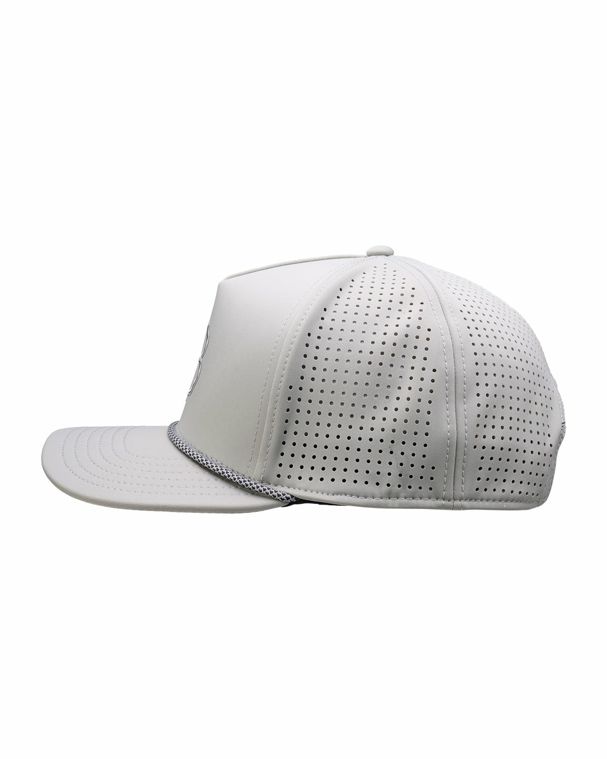 Black Clover Perforated Grey Golf Hat with Chrome Clover and Rope