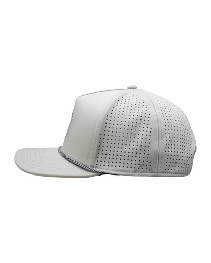 Black Clover Perforated Grey Golf Hat with Chrome Clover and Rope
