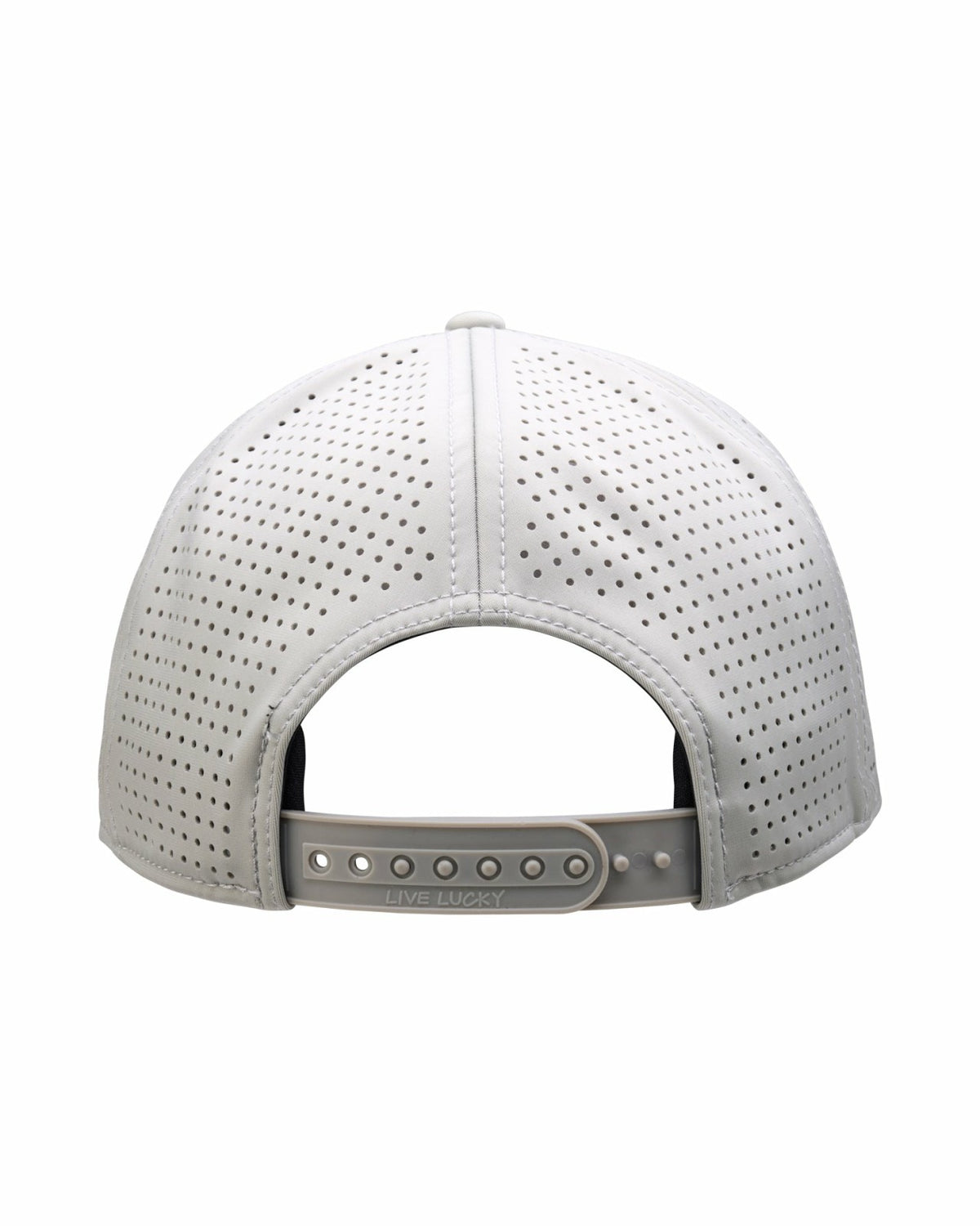 Black Clover Perforated Grey Golf Hat with Chrome Clover and Rope