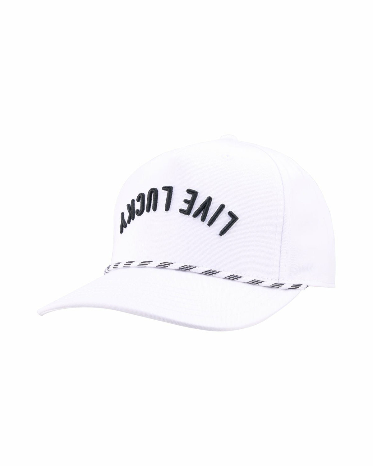 Black Clover Trendy Vintage-Inspired White Hat with Rope Brim