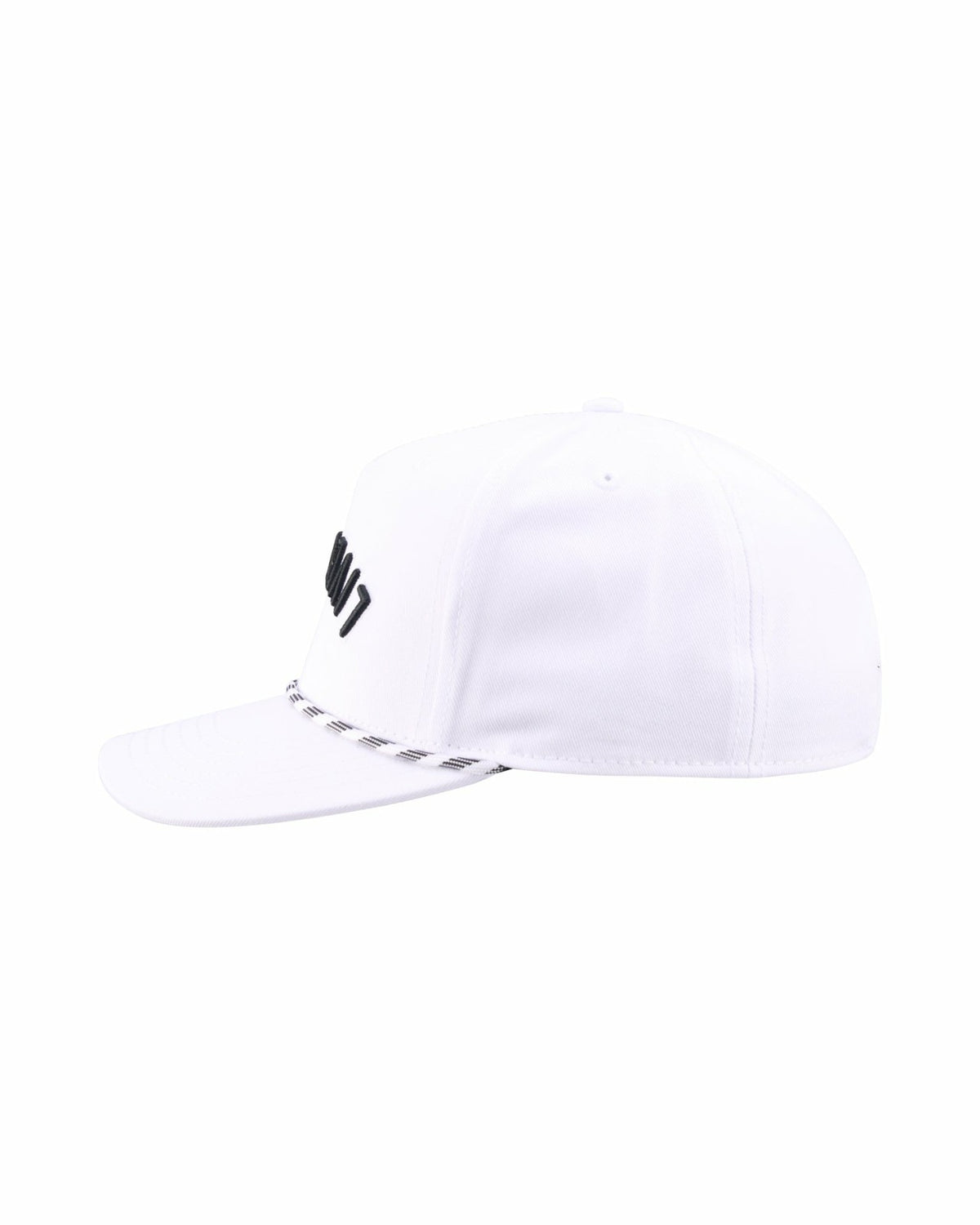 Black Clover Trendy Vintage-Inspired White Hat with Rope Brim