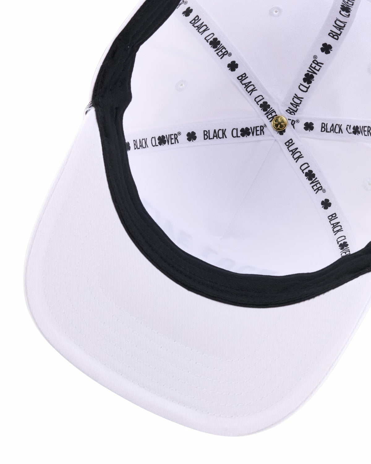 Black Clover Trendy Vintage-Inspired White Hat with Rope Brim
