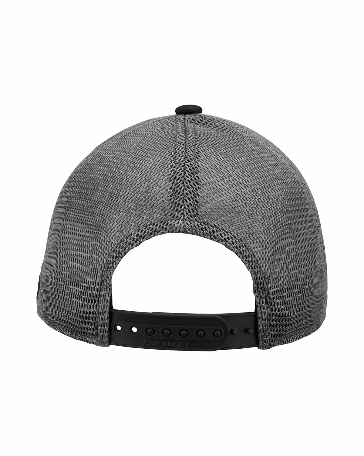 Black Clover Dark Grey Adjustable Hat with Mesh Back and Black Embroidered Clover