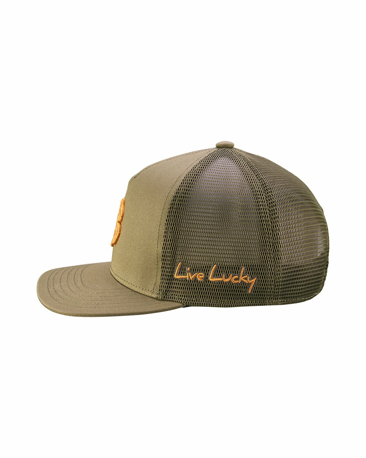 Black Clover Dark Green Adjustable Hat with Breathable Mesh Back and Brown Embroidered Clover