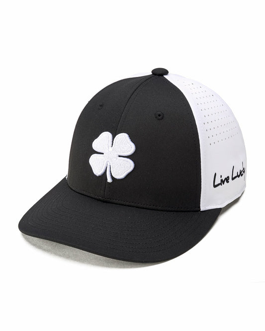 Black Clover Black and White Perforated Golf Hat with Clover