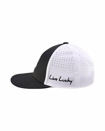 Black Clover Black and White Perforated Golf Hat with Clover