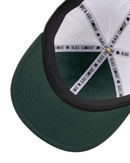 Black Clover Black and White Perforated Golf Hat with Clover