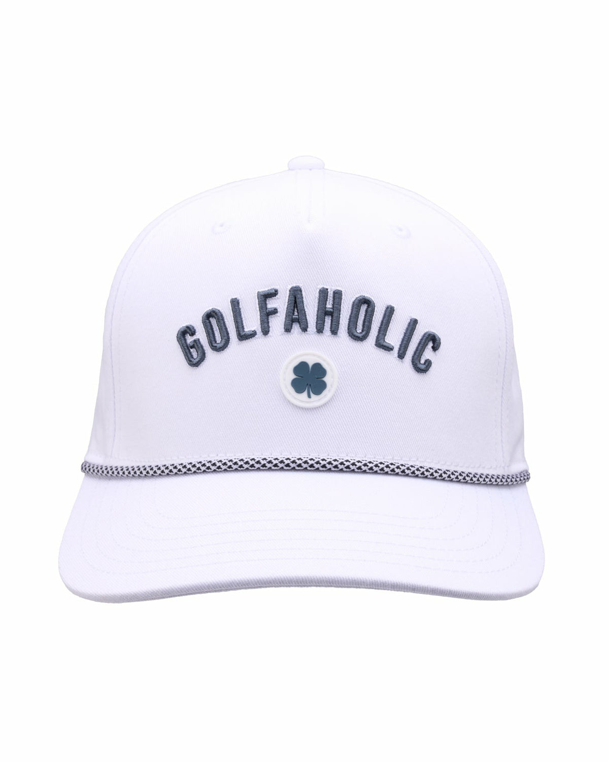 Black Clover Vintage White Golf Snapback Hat with Clover Logo