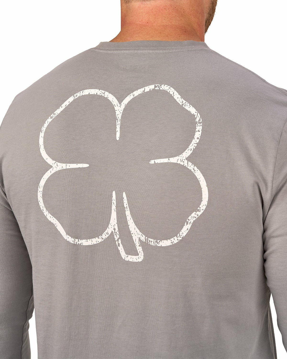 Black Clover Retro Long-Sleeved Light Grey Graphic T-Shirt