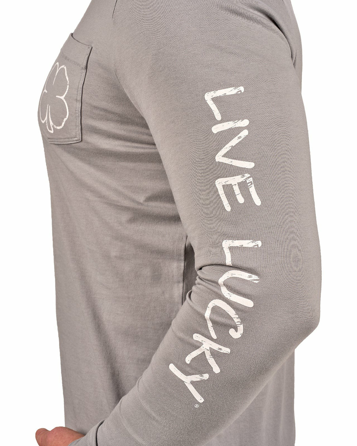 Black Clover Retro Long-Sleeved Light Grey Graphic T-Shirt
