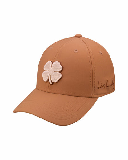 Black Clover White and Brown Premium Clover Hat for Golf and Lifestyle
