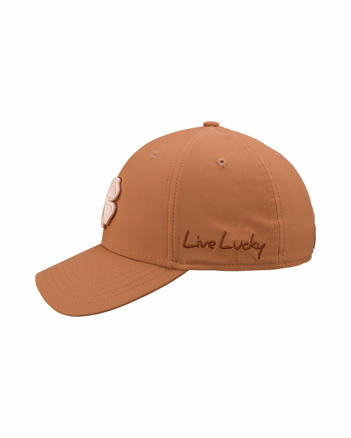 Black Clover White and Brown Premium Clover Hat for Golf and Lifestyle