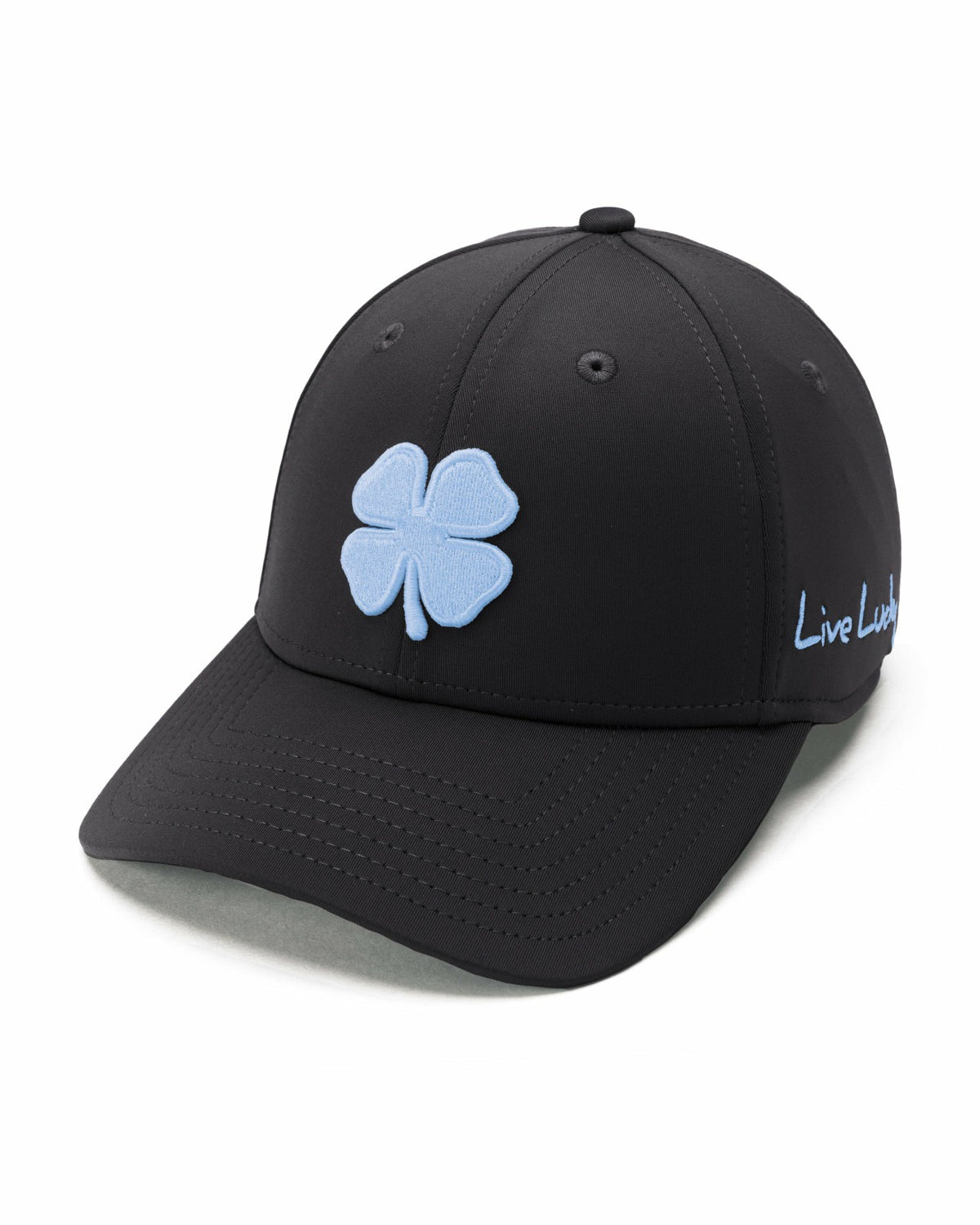 Black Clover Light Blue and Black Premium Clover Hat for Golf and Lifestyle