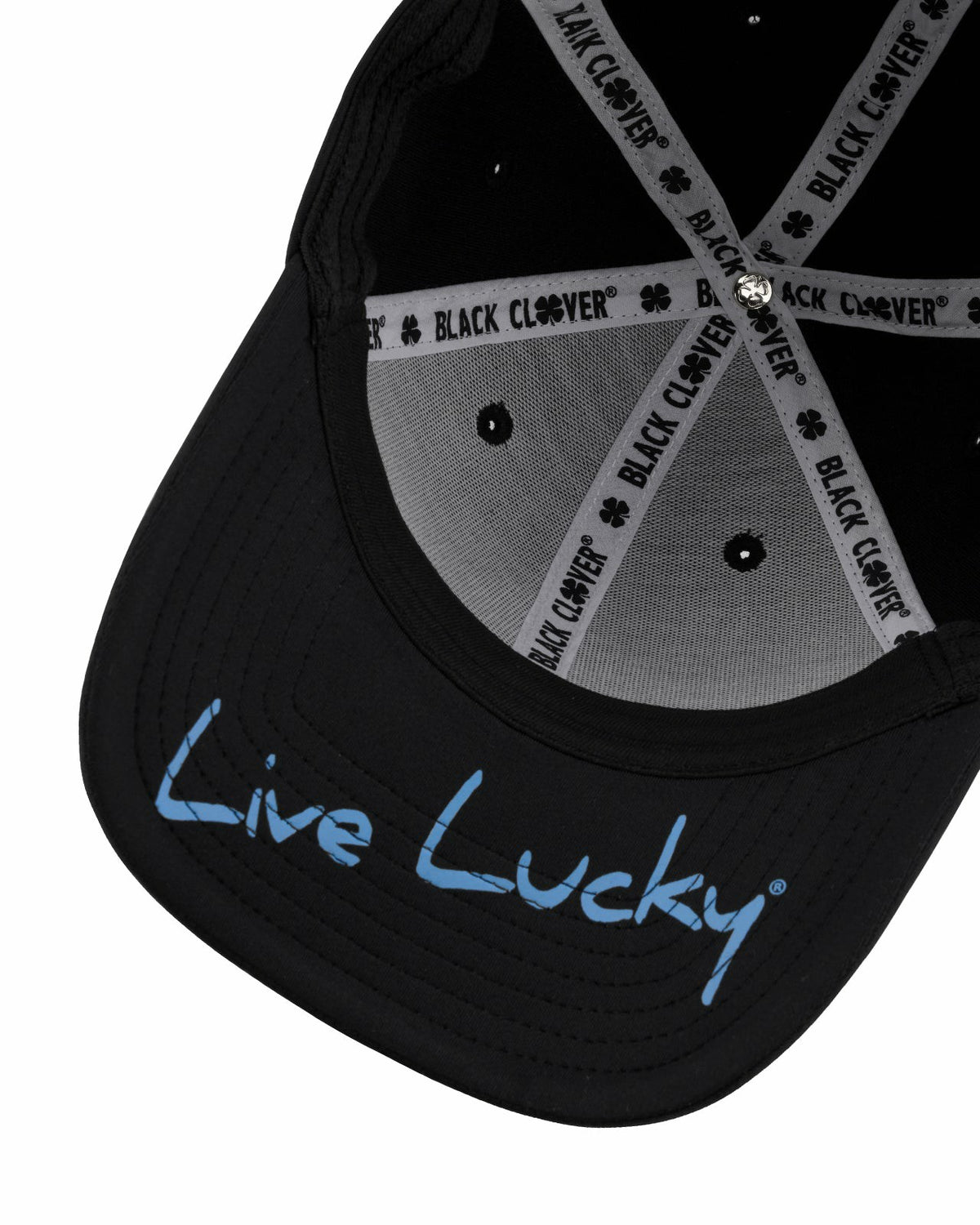 Black Clover Light Blue and Black Premium Clover Hat for Golf and Lifestyle