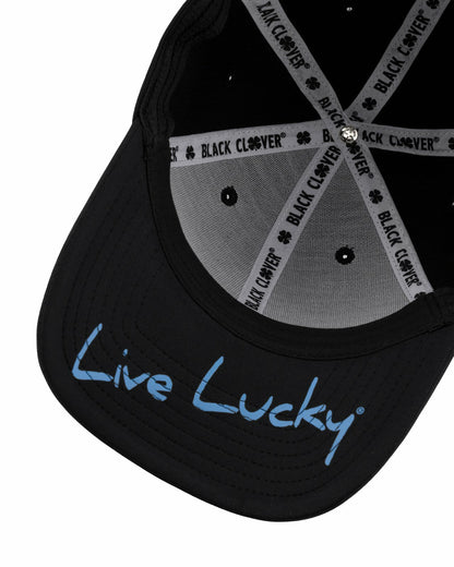 Black Clover Light Blue and Black Premium Clover Hat for Golf and Lifestyle