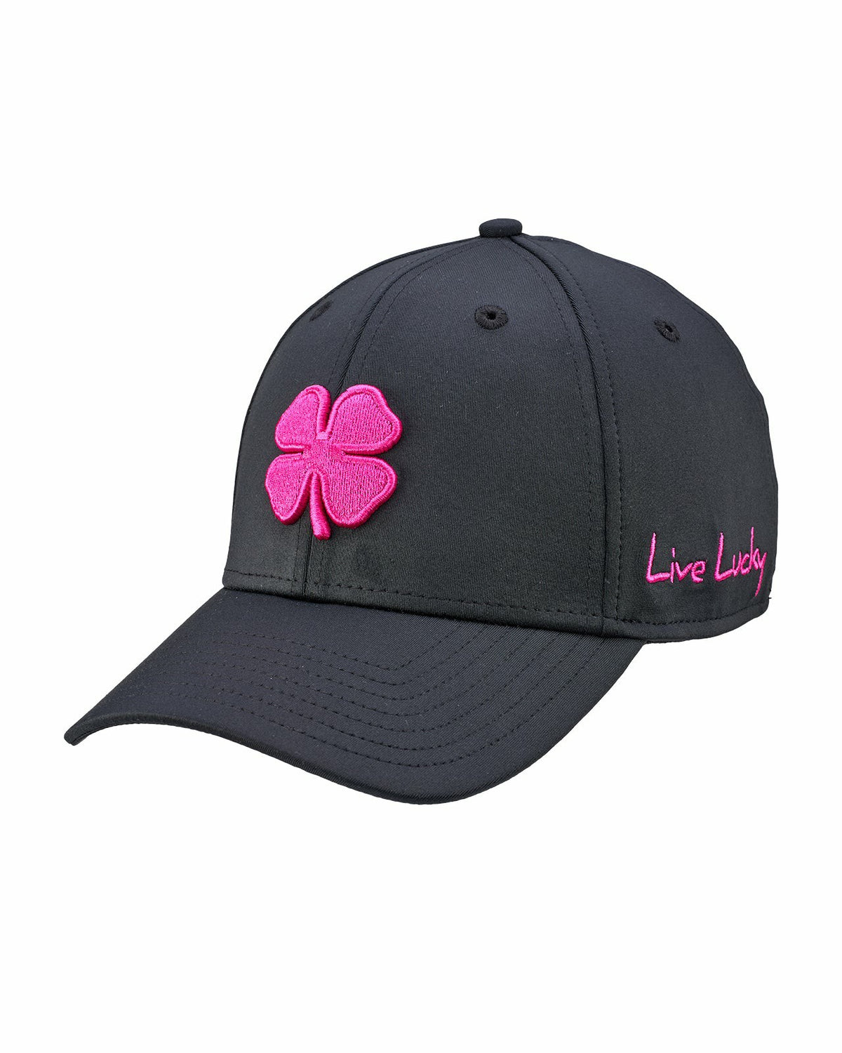 Black Clover Bright Pink and Black Premium Clover Hat for Golf and Lifestyle