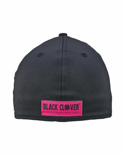 Black Clover Bright Pink and Black Premium Clover Hat for Golf and Lifestyle