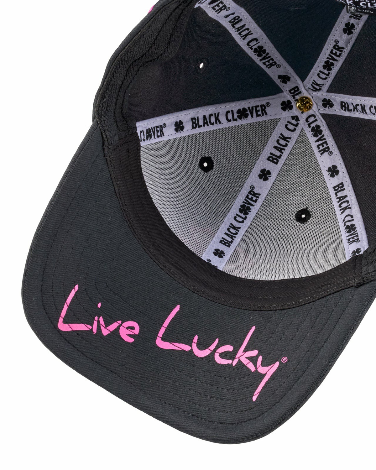 Black Clover Bright Pink and Black Premium Clover Hat for Golf and Lifestyle