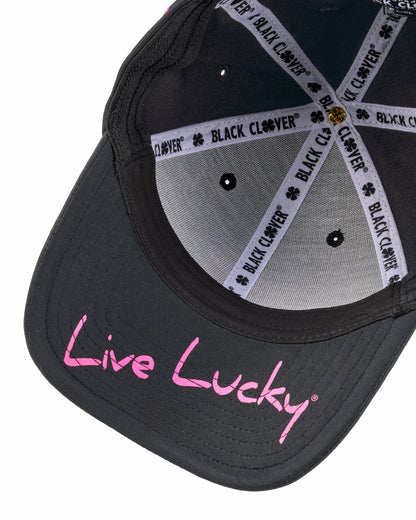 Black Clover Bright Pink and Black Premium Clover Hat for Golf and Lifestyle