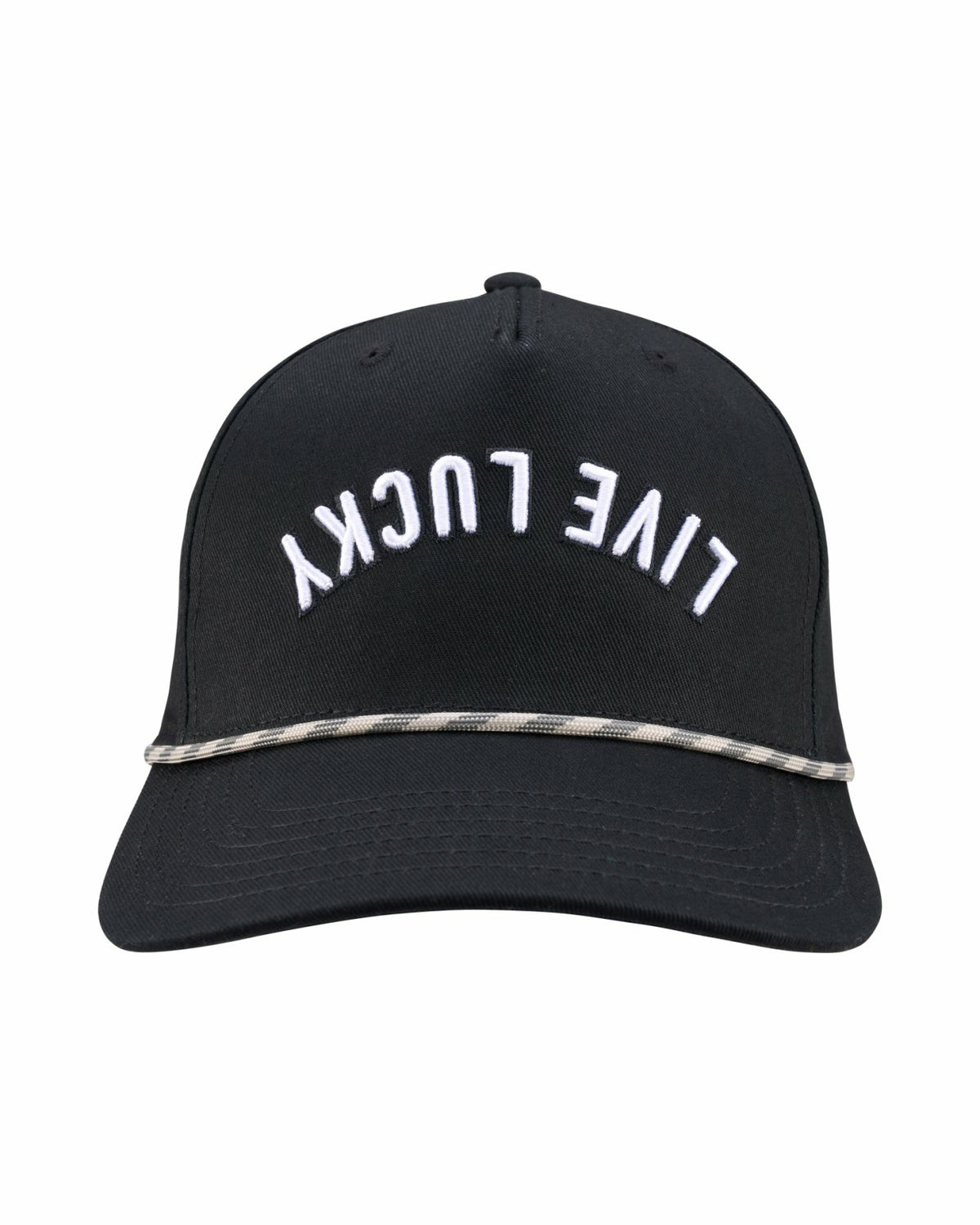 Black Clover Trendy Vintage-Inspired Black Hat with Rope Brim