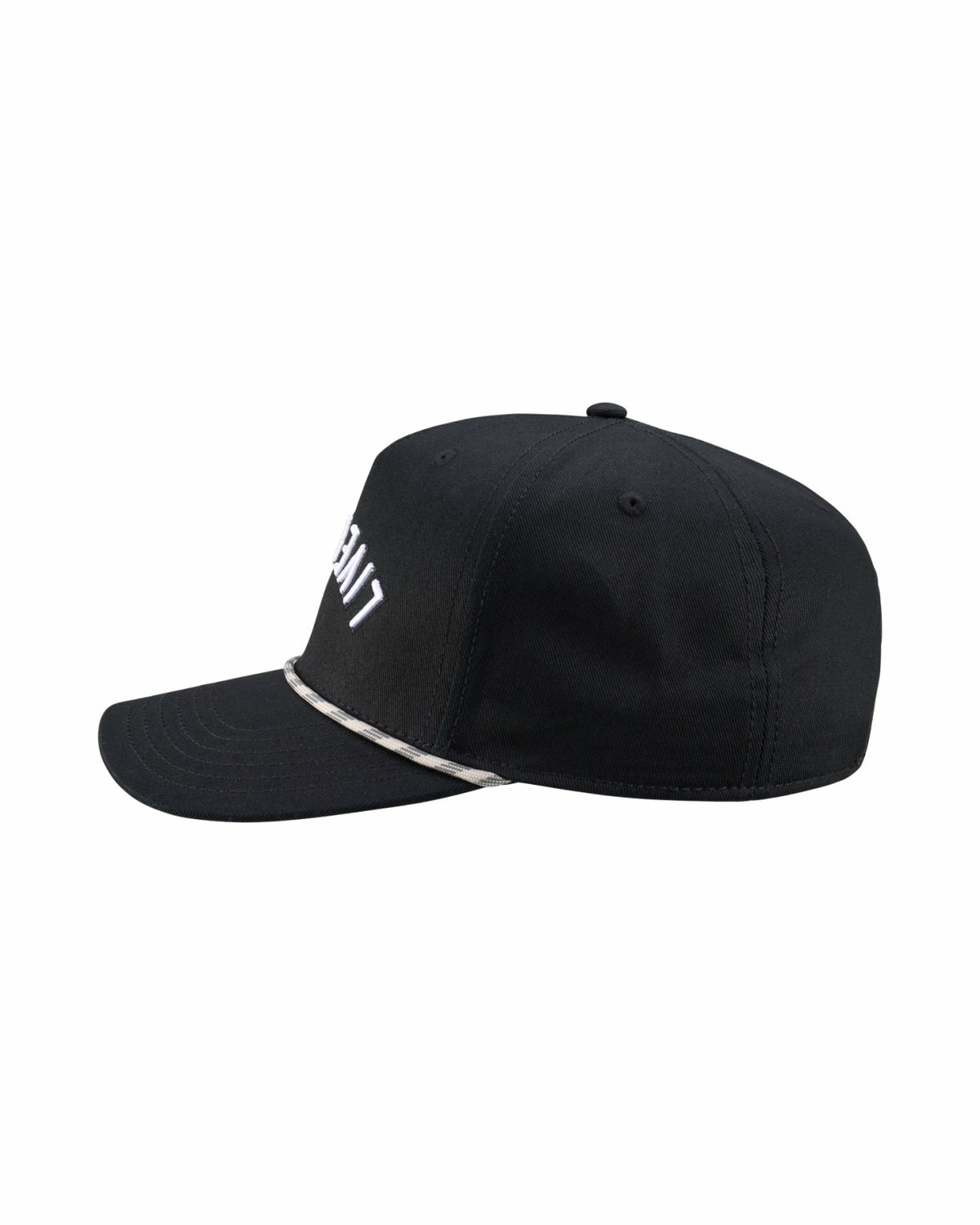 Black Clover Trendy Vintage-Inspired Black Hat with Rope Brim