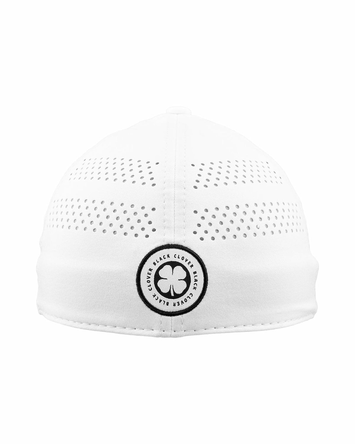 Black Clover White Breathable Golf Hat with Comfortable Memory Foam