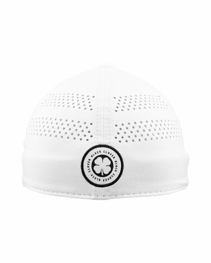Black Clover White Breathable Golf Hat with Comfortable Memory Foam