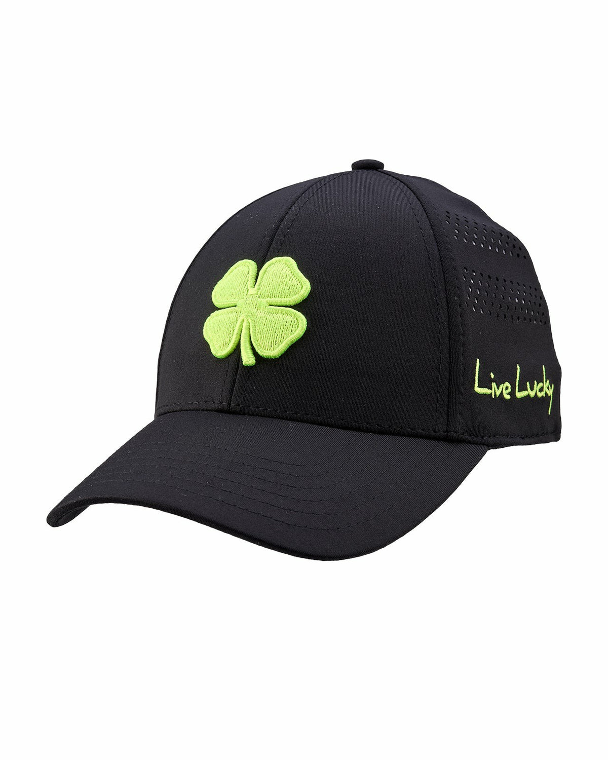 Black Clover Black Breathable Golf Hat with Comfortable Memory Foam