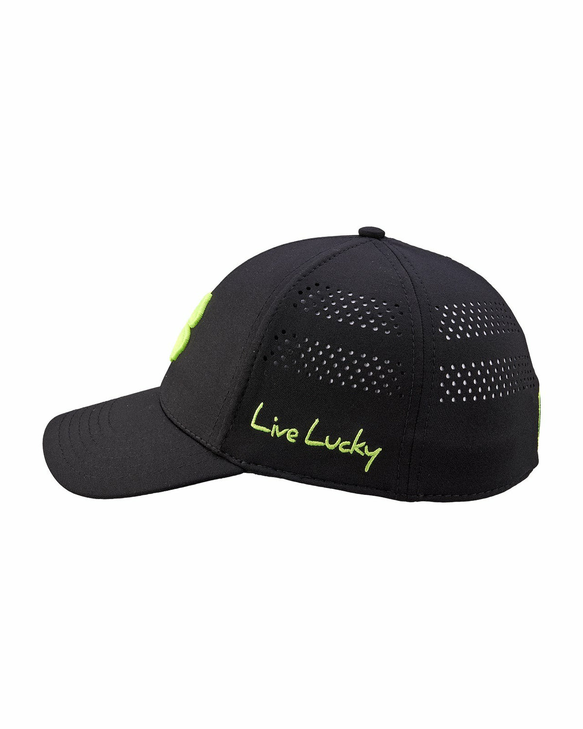 Black Clover Black Breathable Golf Hat with Comfortable Memory Foam