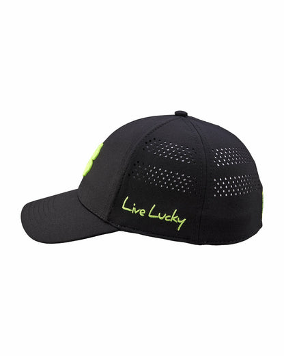 Black Clover Black Breathable Golf Hat with Comfortable Memory Foam