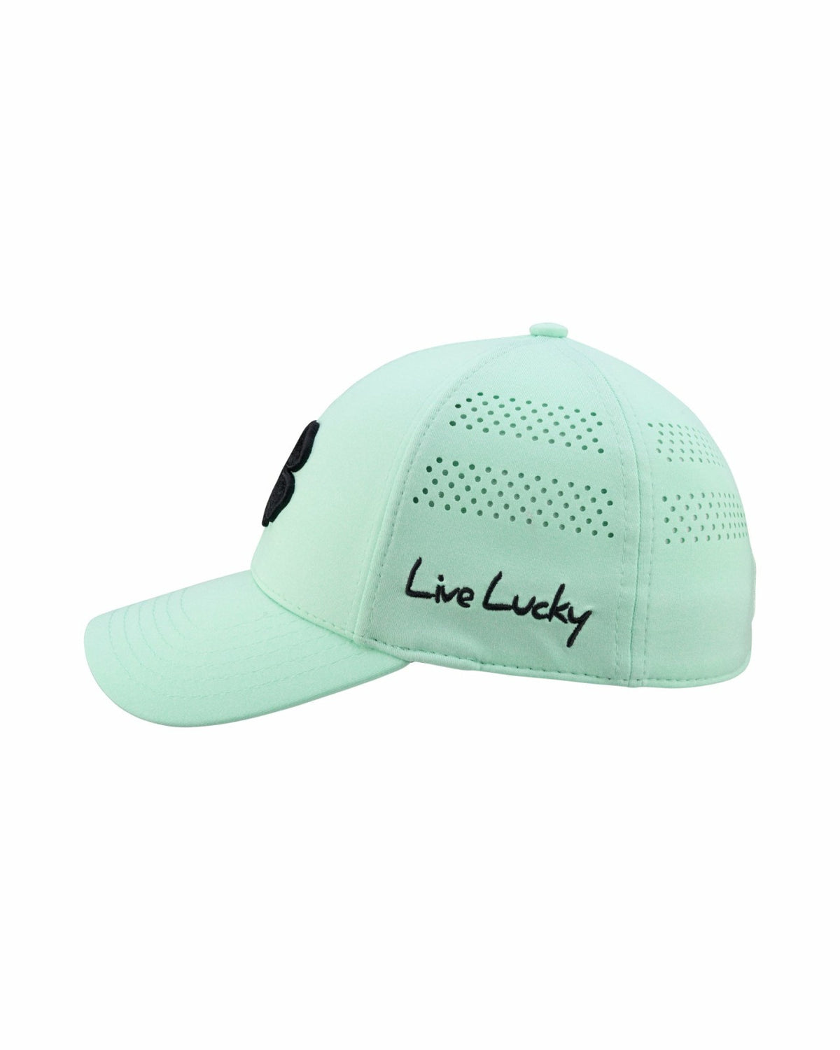 Black Clover Light Green Breathable Golf Hat with Comfortable Memory Foam