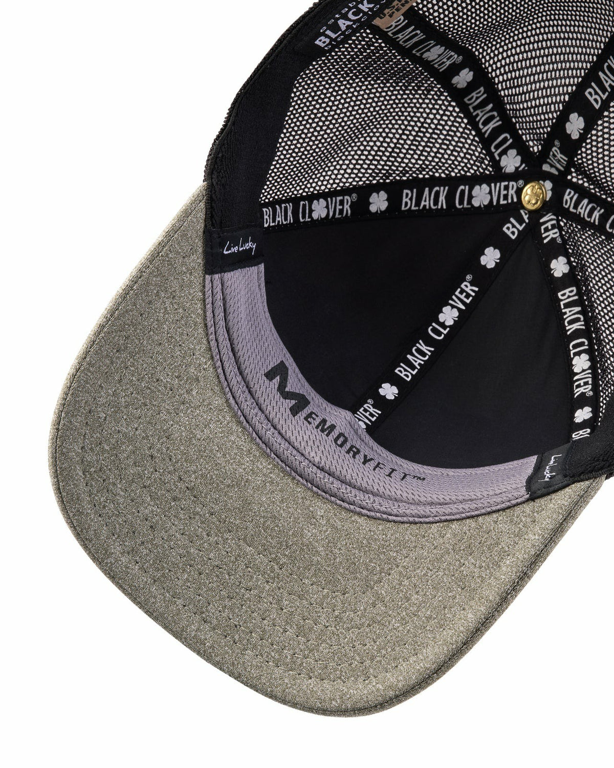 Black Clover Green Mesh Golf Hat with Comfortable Memory Foam