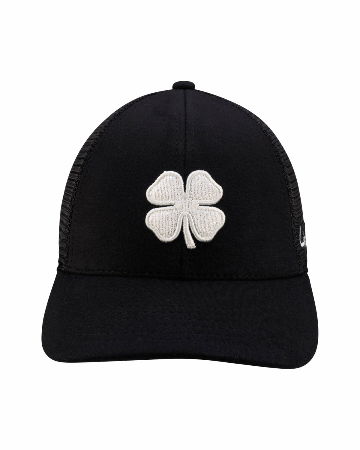 Black Clover White and Black Mesh Golf Hat with Clover Logo