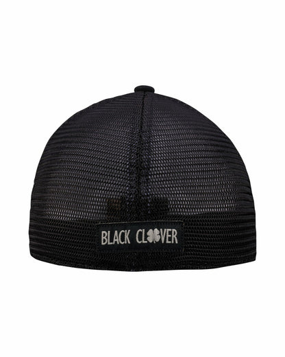 Black Clover White and Black Mesh Golf Hat with Clover Logo
