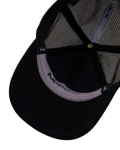 Black Clover White and Black Mesh Golf Hat with Clover Logo