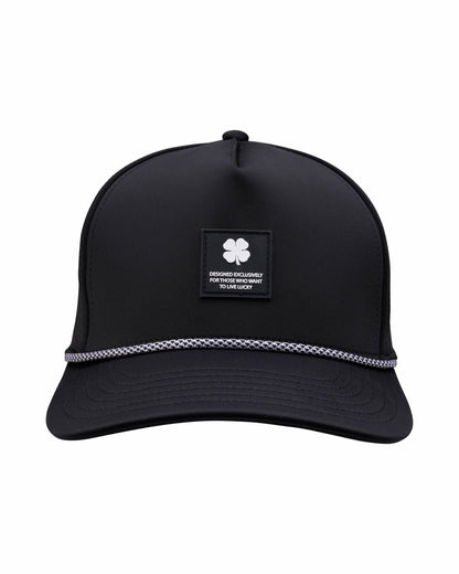 Black Clover Trendy Kids' Black Summer Rope Snapback Hat with Clover Patch