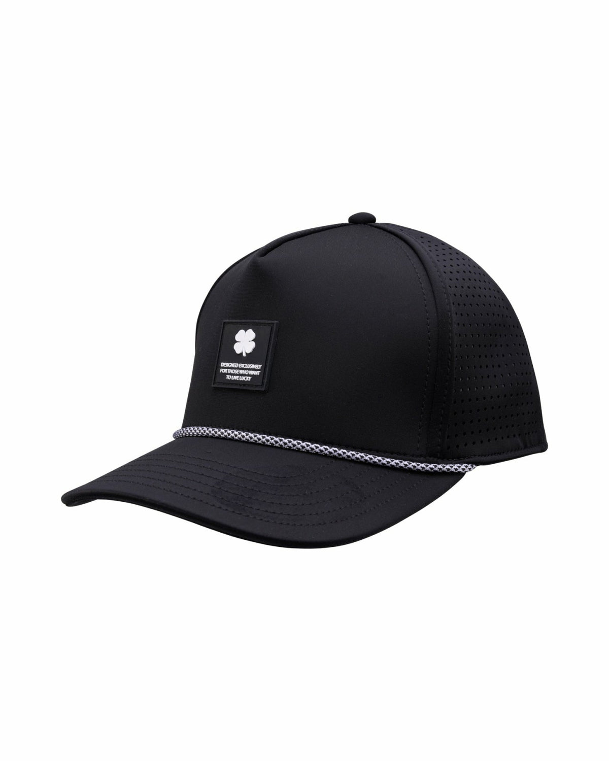 Black Clover Trendy Kids' Black Summer Rope Snapback Hat with Clover Patch