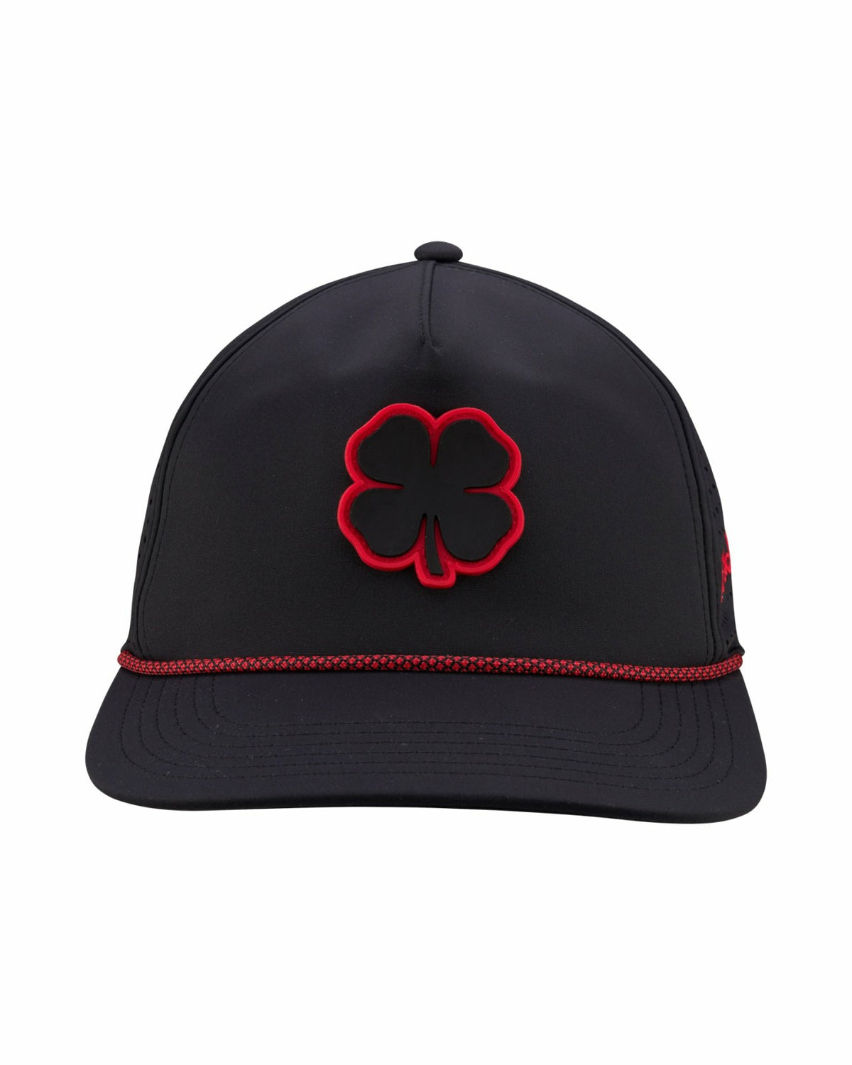 Black Clover Kids' Black Summer Rope Hat with Neon Red Clover Logo