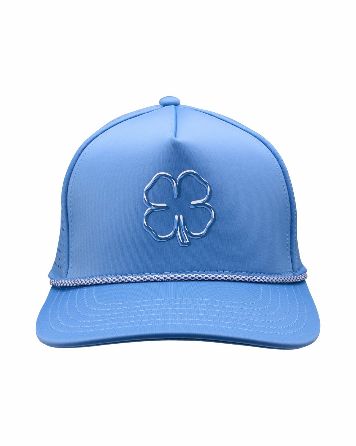 Black Clover Perforated Blue Golf Hat with Chrome Clover and Rope